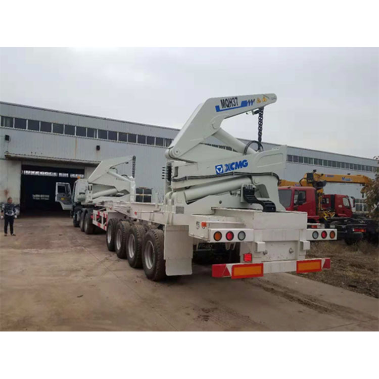 အင်ဂျင်ပါရှိသော Axle Side Lifter Crane Semi Trailer လေးခု